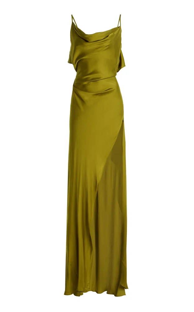 Odessa Open-Back Satin Maxi Dress