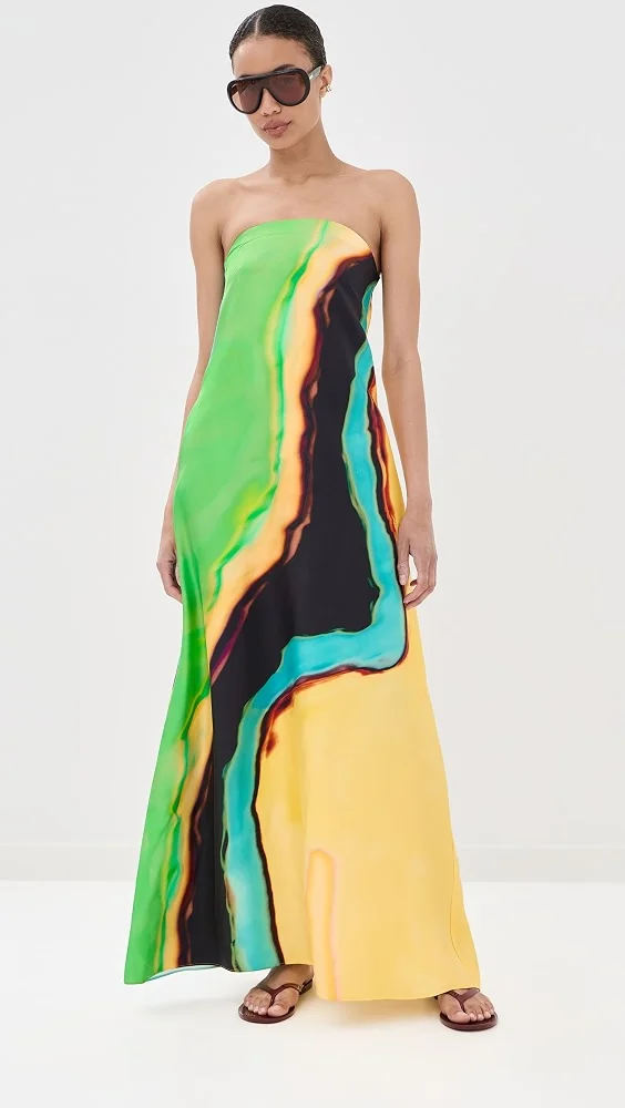 Aura Silk Strapless Dress