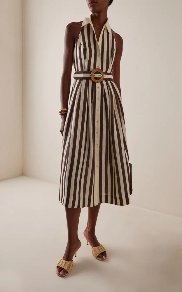 Quentin Striped Cotton Midi Shirt Dress