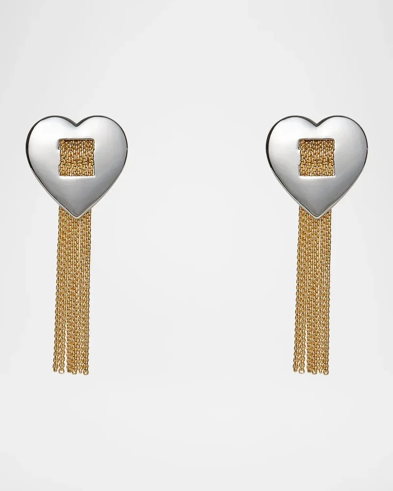 Desert Metal Sweetheart Two-Tone Fringe Earrings