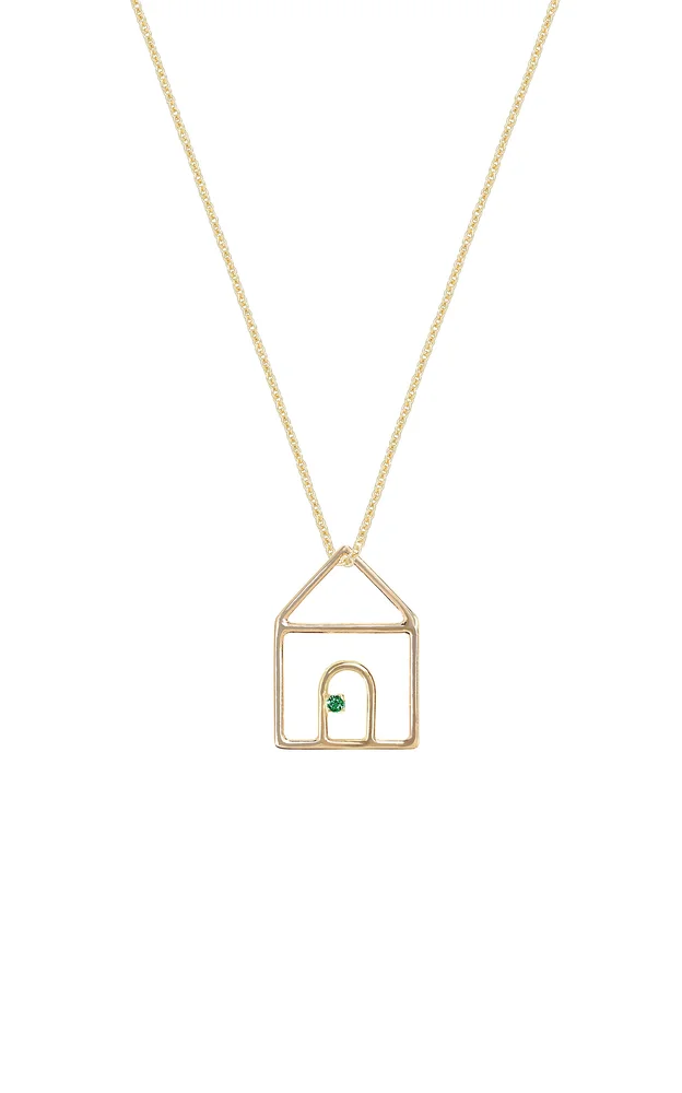 Casita Esmeralda 9K Yellow Gold Emerald Necklace