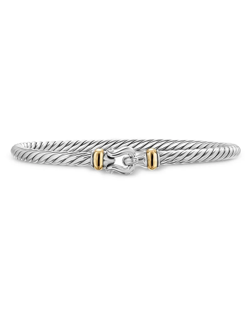 Cable Flex Buckle Bracelet with 14K Gold, 4mm