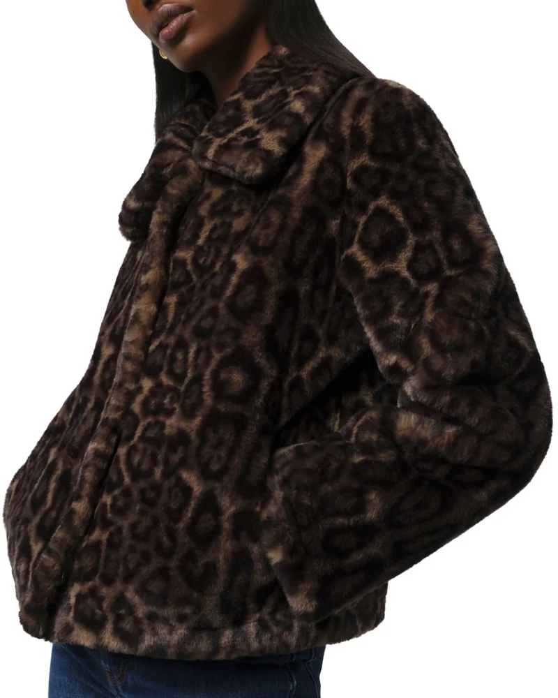 Elis Faux Fur Leopard Print Jacket