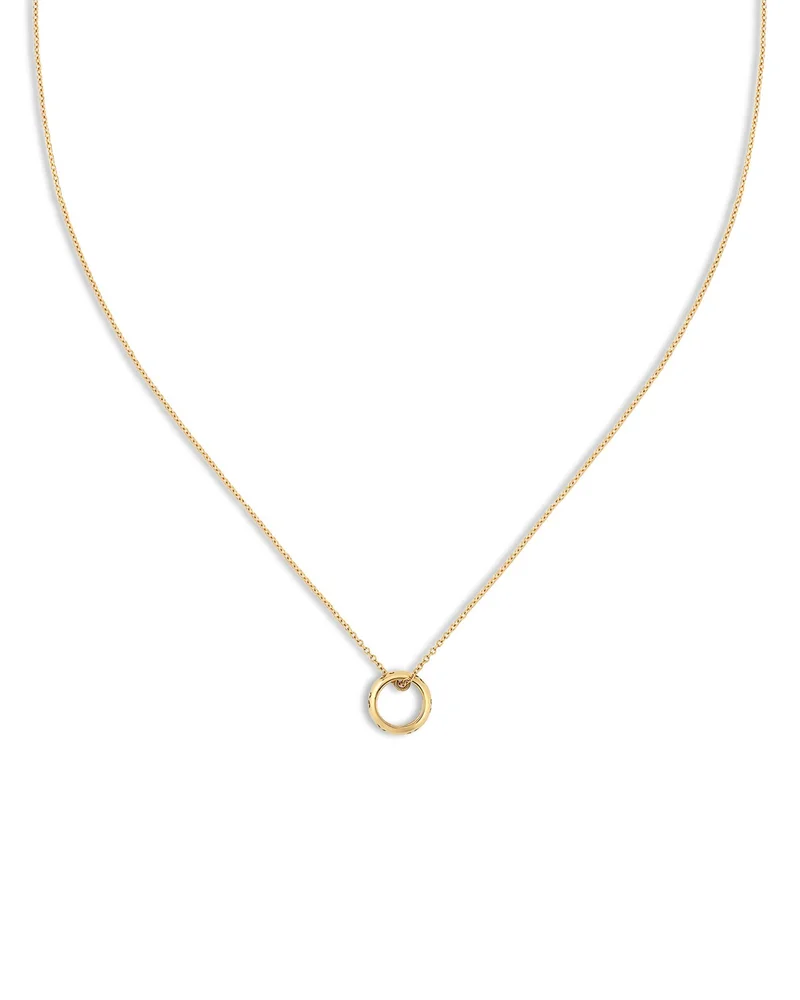 18K Yellow Gold Icon Mini Spool Pendant Necklace, 16.5-17.7"