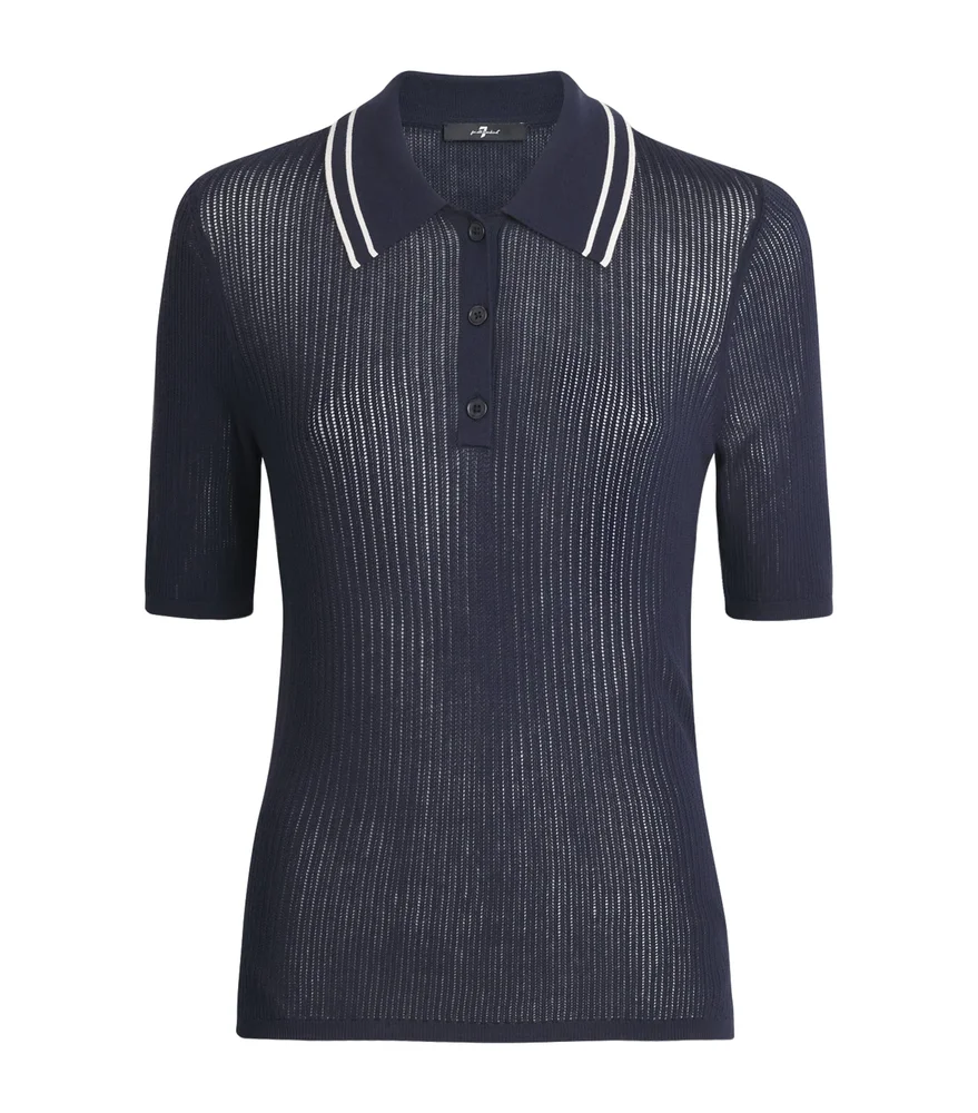 Crochet Tipped Polo Shirt