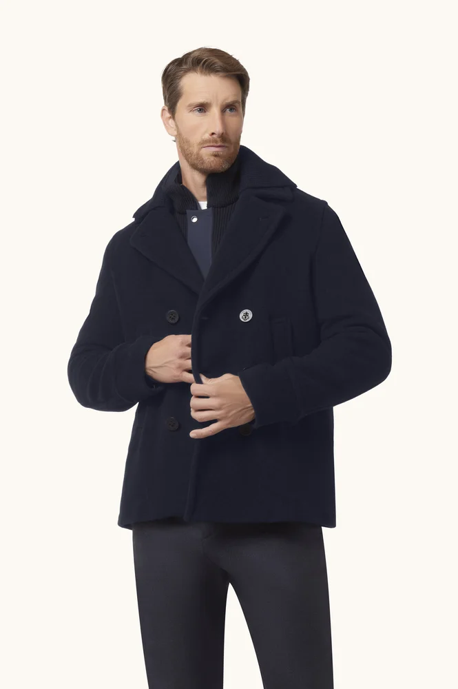 True Peacoat in wool and cashmere