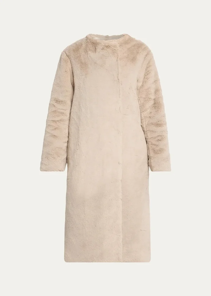 Faux Fur Long Car Coat
