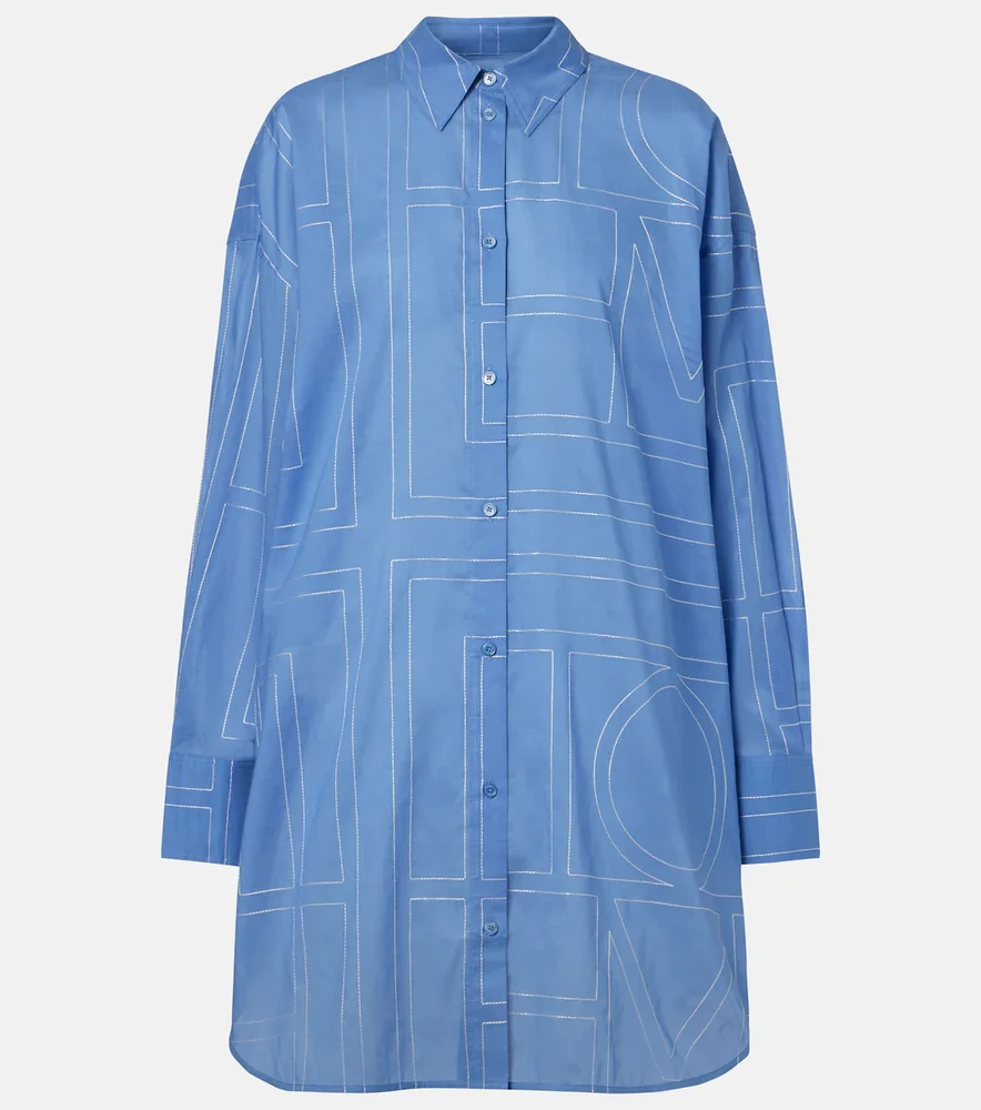 Embroidered cotton-blend shirt