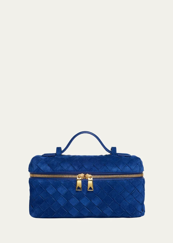 Bang Bang Vanity Intrecciato Suede Top-Handle Bag