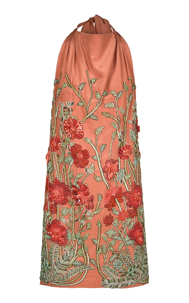 Musical Flower Silk Mini Dress
