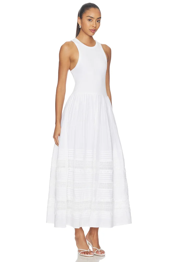 Voile Crew Neck Fit & Flare Dress