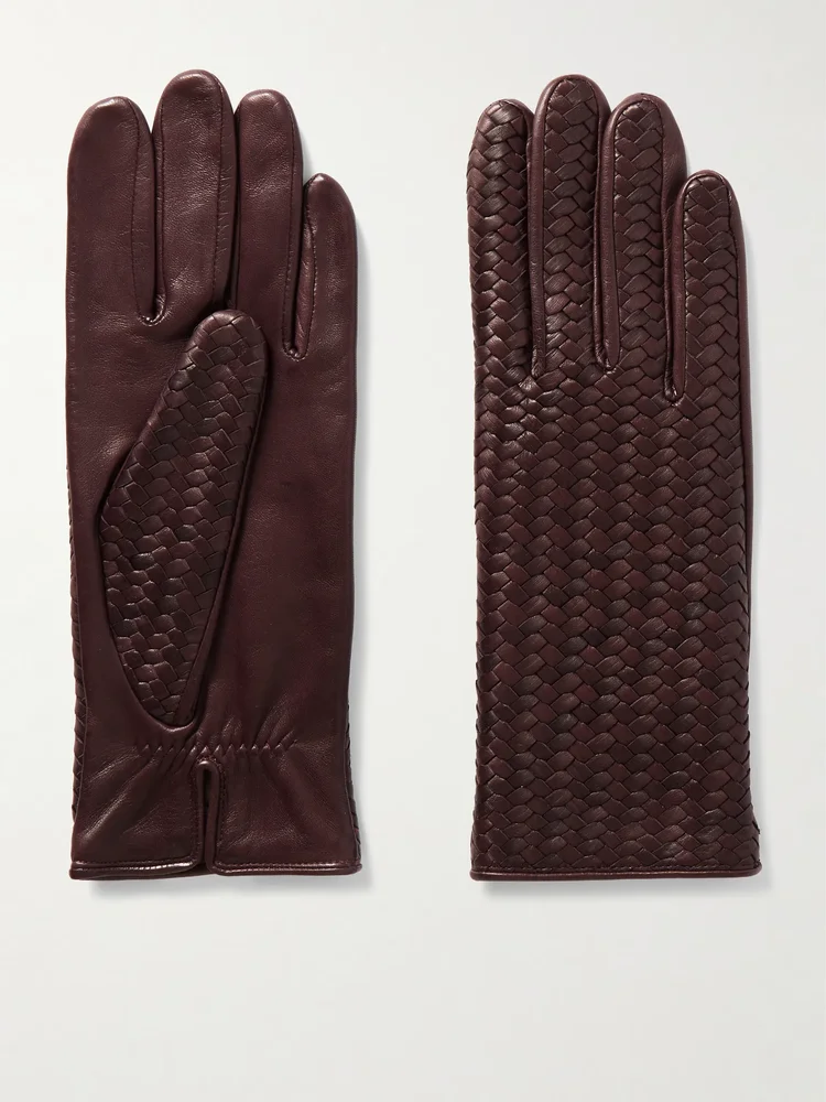 Stanilas woven leather gloves
