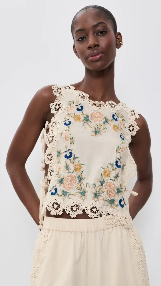 Adonna Embroidered Sleeveless Top