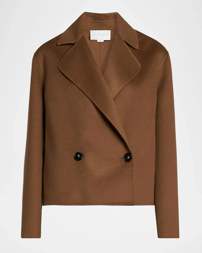 Double-Breasted Short Wool Peacoat