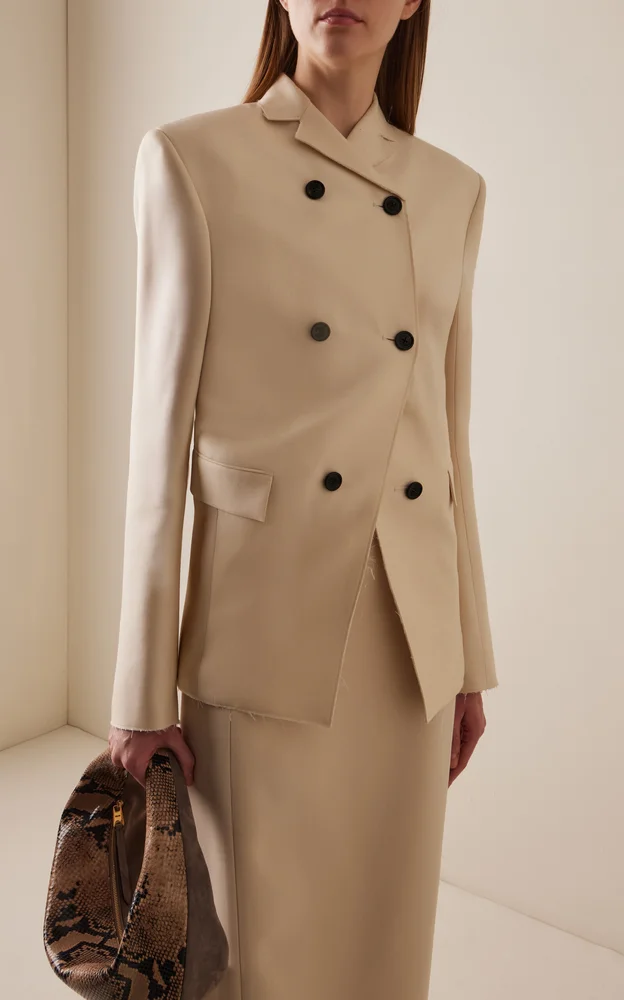 Rolo Draped Wool-Silk Cady Jacket
