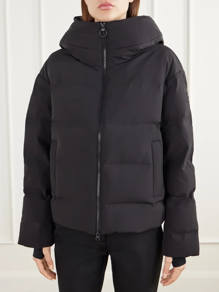 Aurora hooded quilted shell down ski jacket