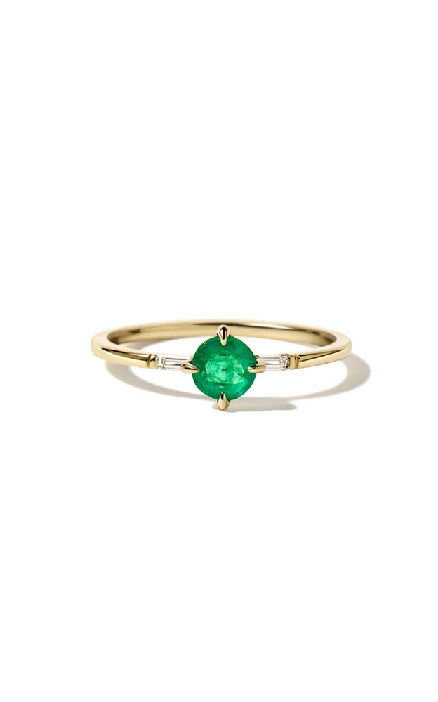 Haritah 14K Yellow Gold Emerald, Diamond Ring