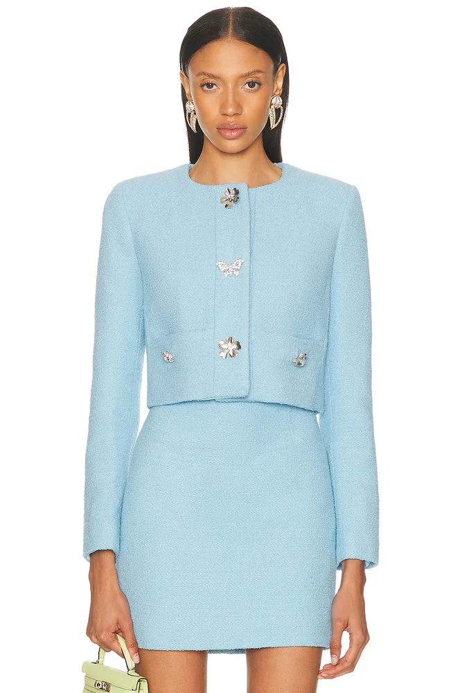 Tweed Jacket in Baby Blue