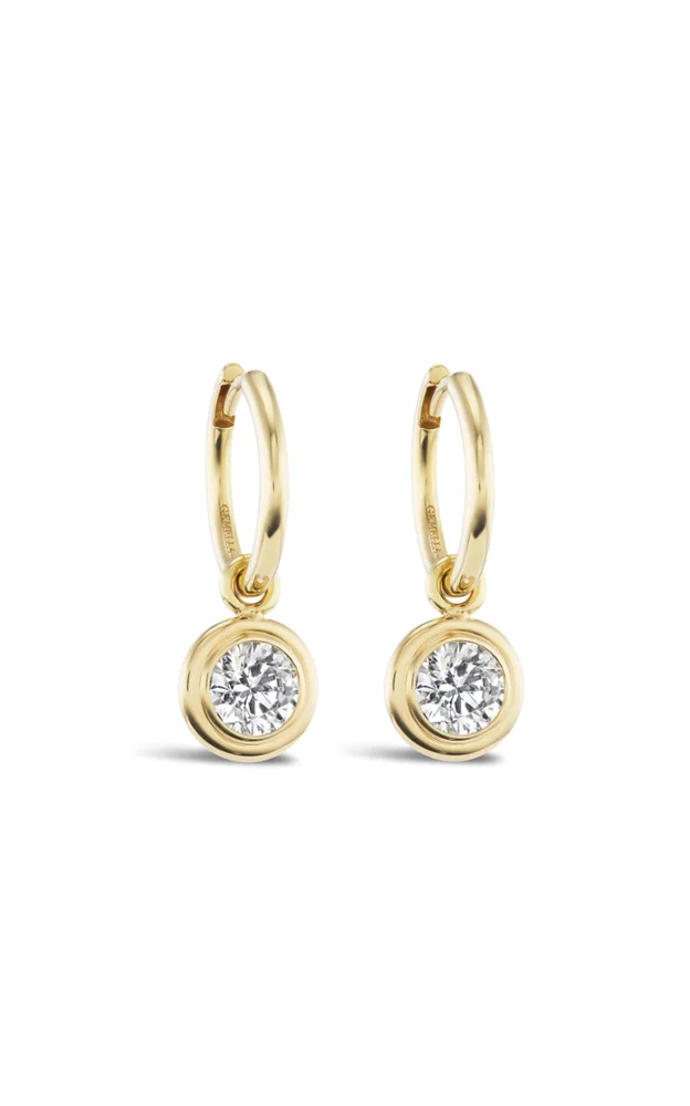18K Yellow Gold Diamond Earrings