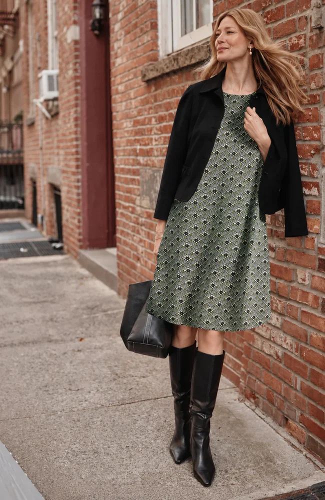 Wearever Knit Pleat-Back Dress