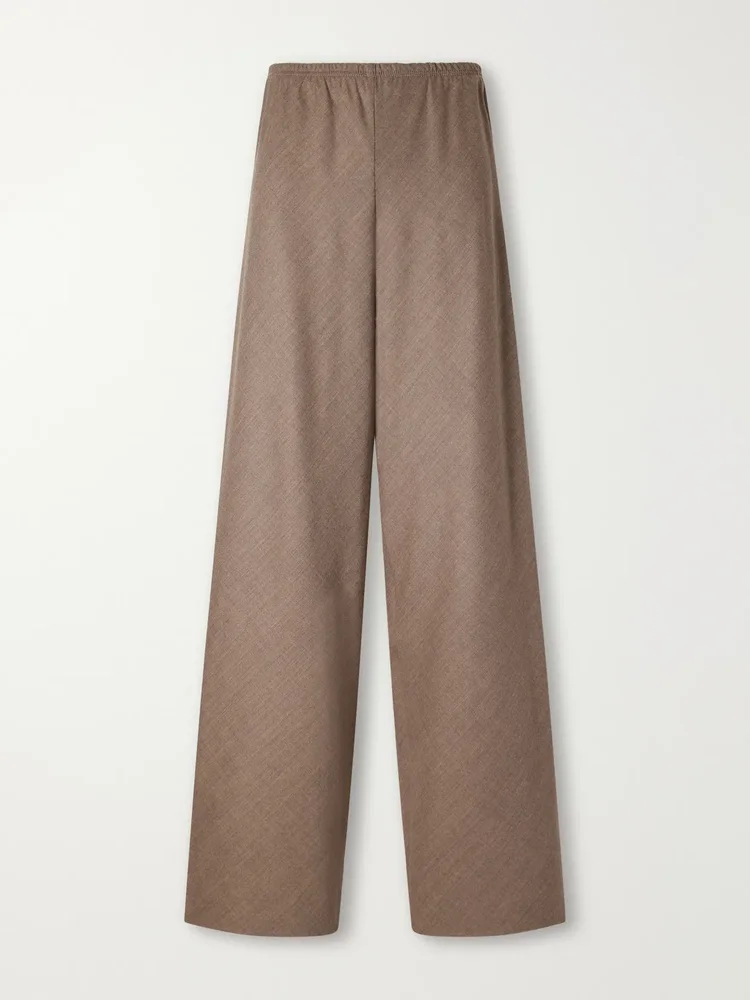 Wool-blend fresco wide-leg pants