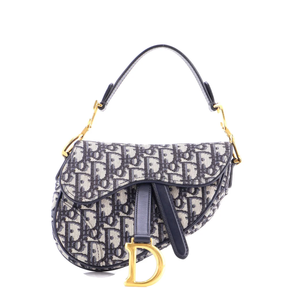 Dior Saddle Handbag Oblique Canvas Mini, Blue