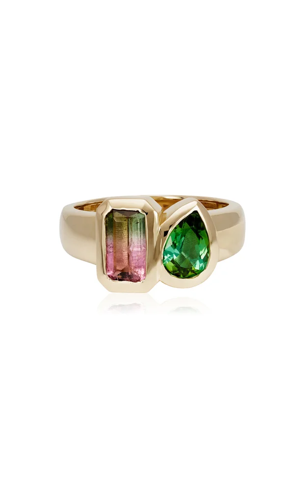 14k Yellow Gold Tourmaline Teardrop Ring