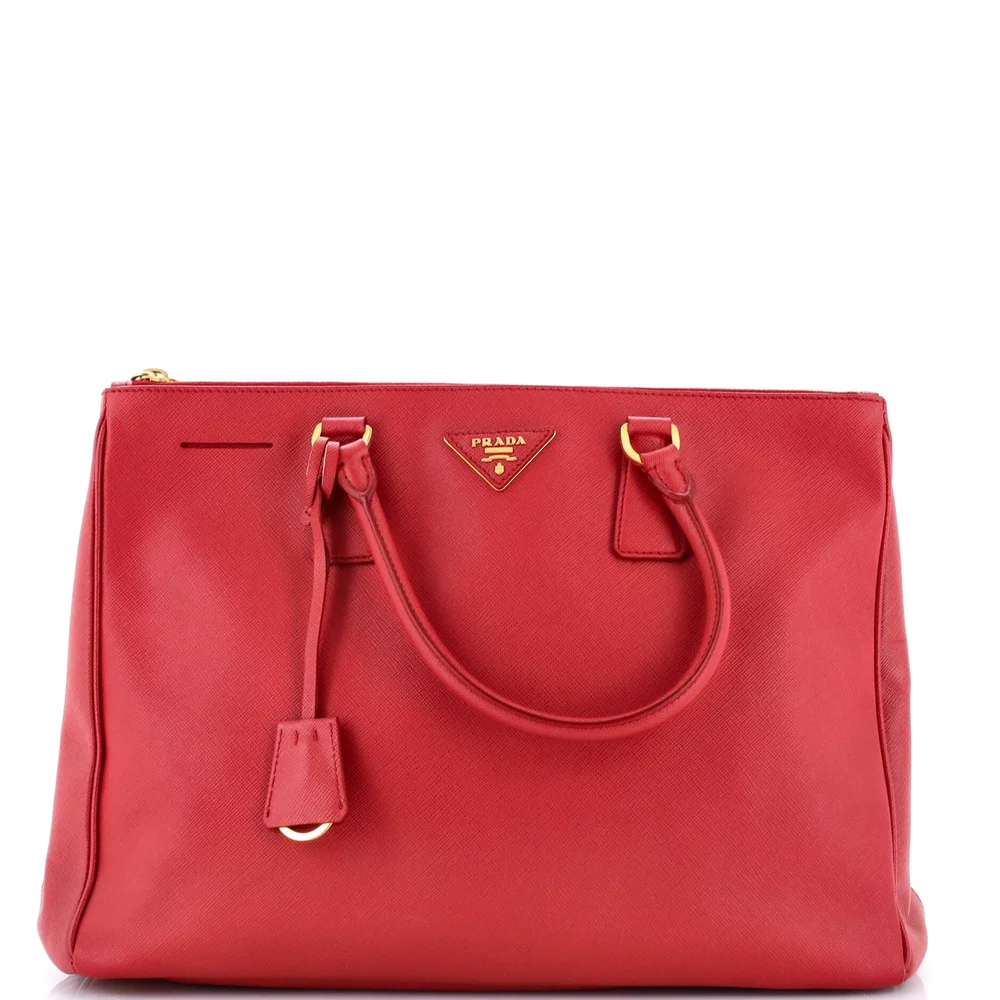 prada Double Zip Lux Tote Saffiano Leather Large