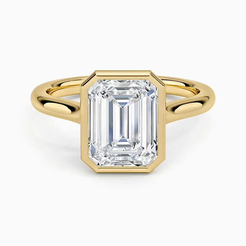 Luna 2mm Bezel with 2ct Emerald Certified Lab Diamond