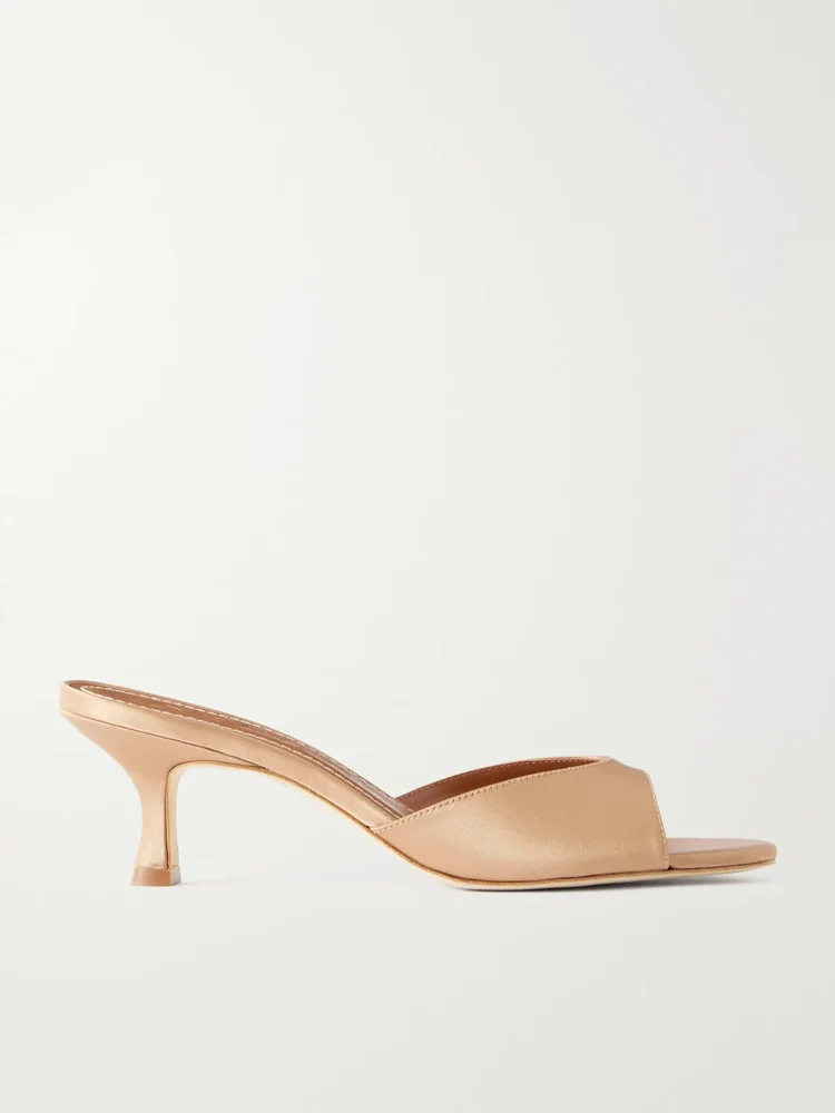 Brigitte 55 satin mules