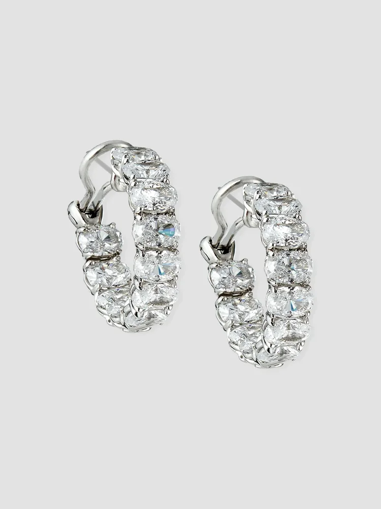 Sterling Silver & Cubic Zirconia Hoop Earrings