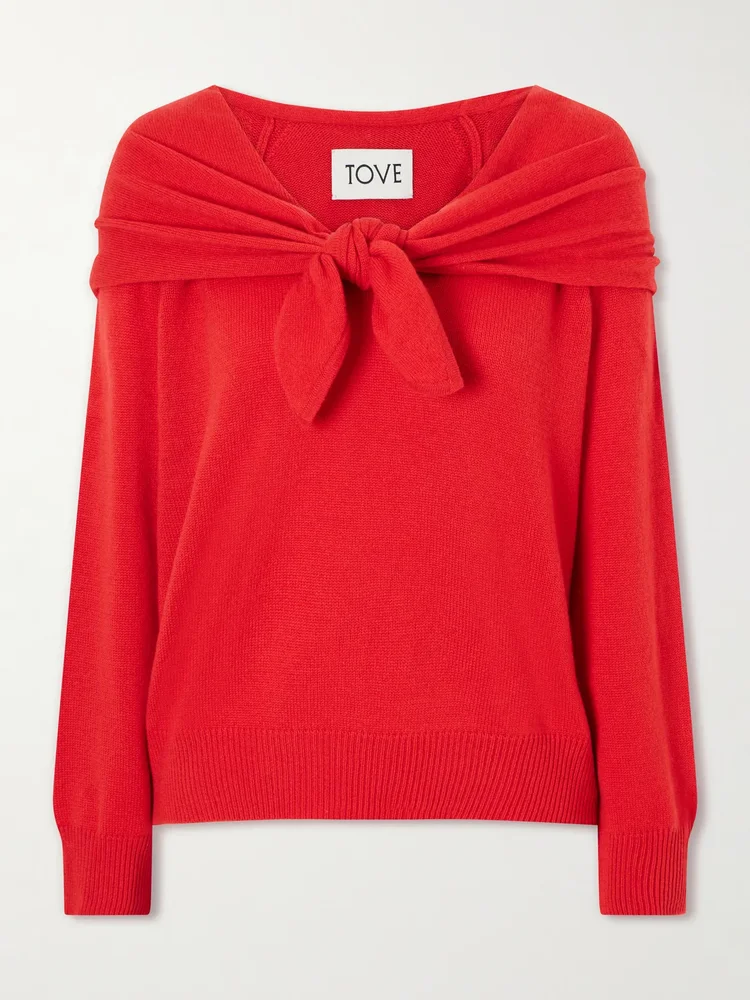 Malia knot-detailed cashmere sweater