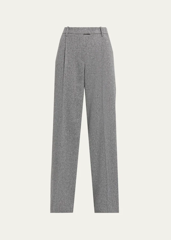 Sparkling Wool Herringbone Trousers