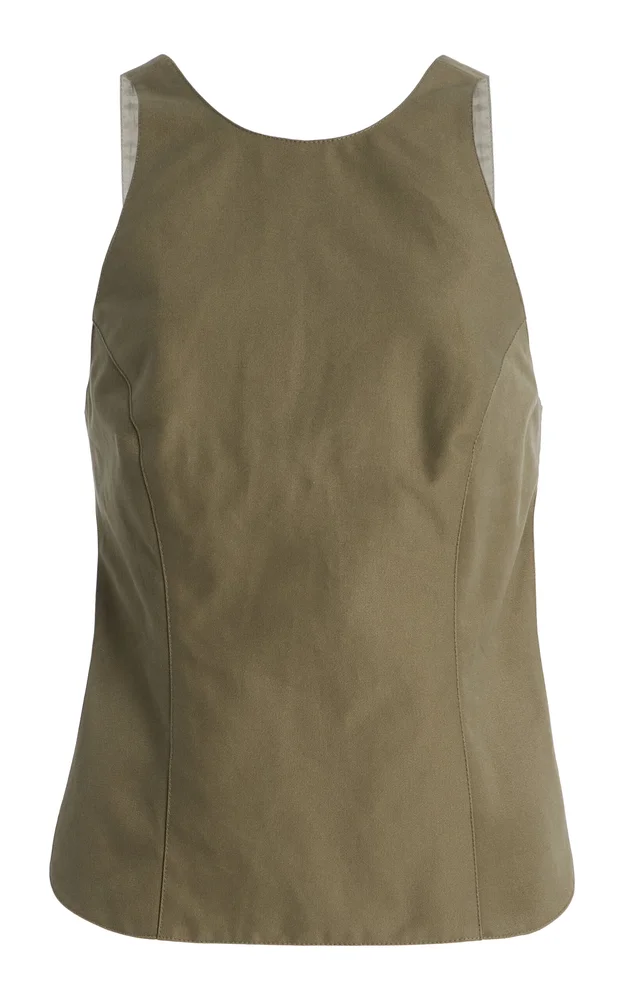 The Backless Cotton-Twill Top