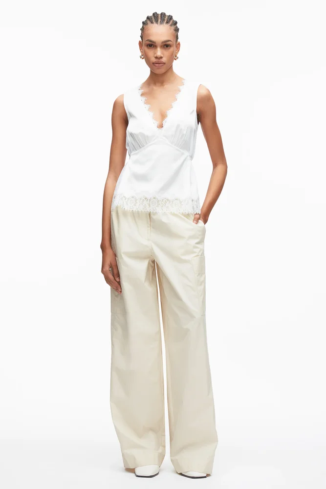 Lace Trimmed Jersey Cami