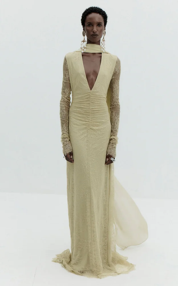 Mica Fine Lace Maxi Dress