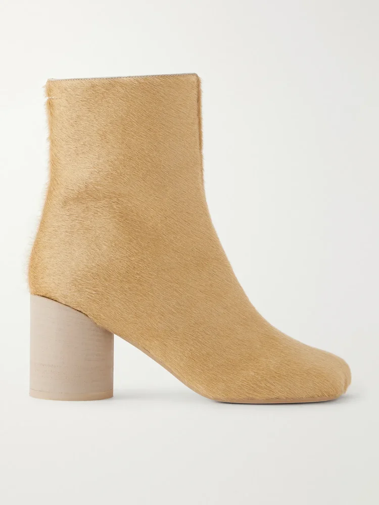 Calf hair ankle boots