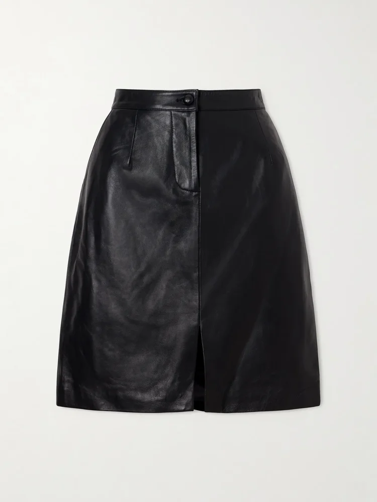 Popeye leather midi skirt