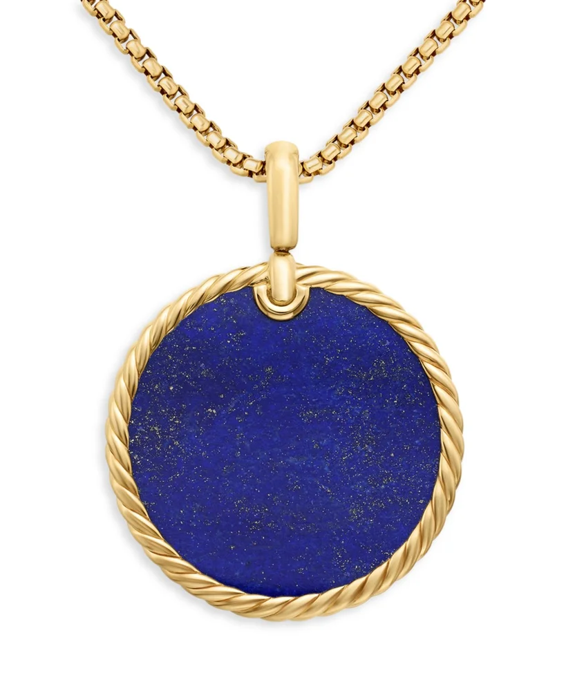 DY Elements® Disc Pendant in 18K Yellow Gold with Lapis