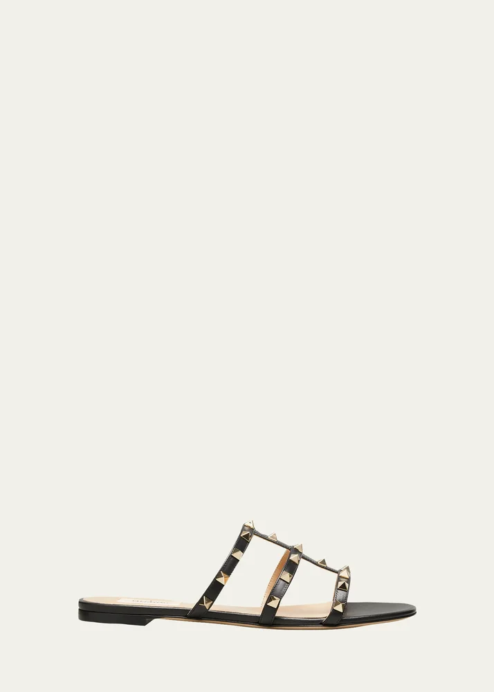 Rockstud Caged Flat Slide Sandals