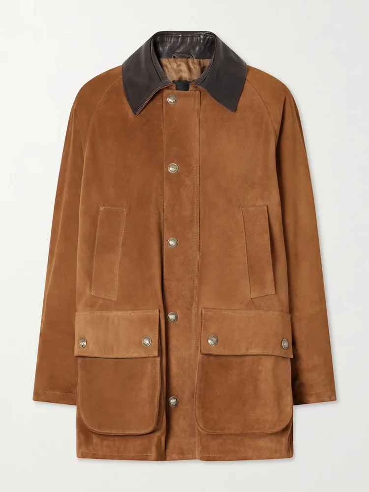 Kedem suede and leather-trimmed jacket