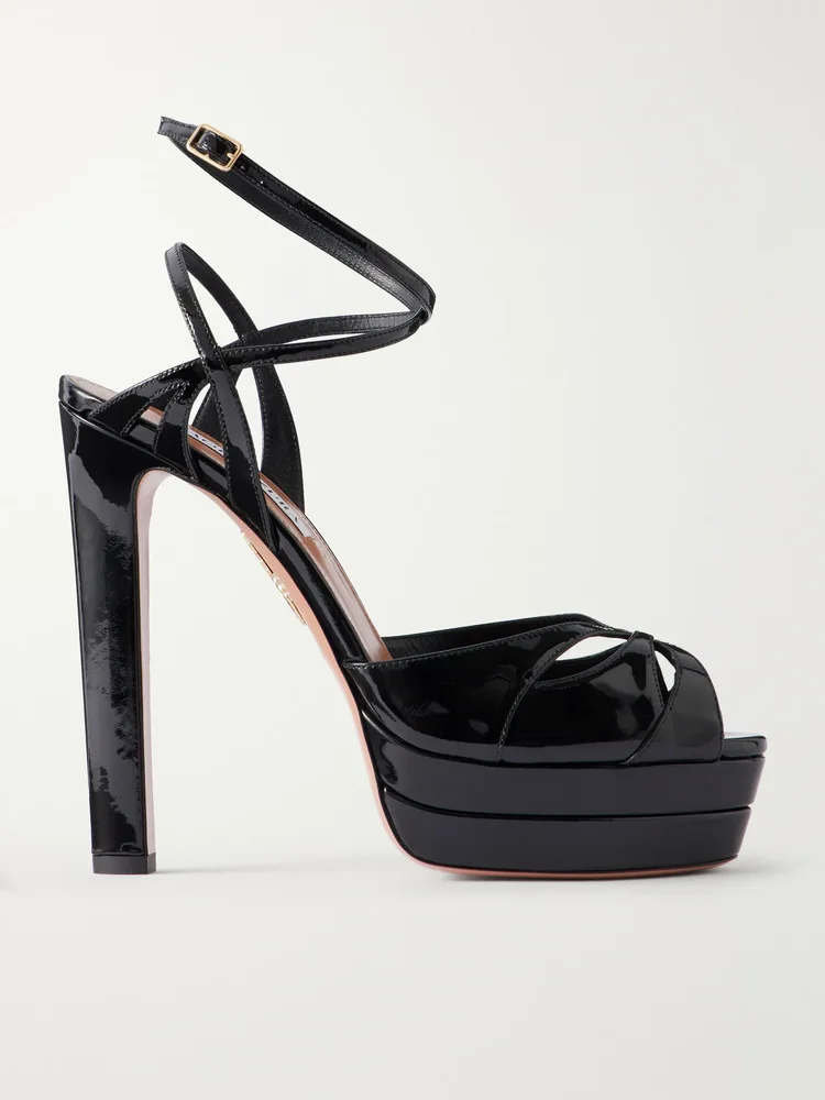 Moves 130 patent-leather platform sandals