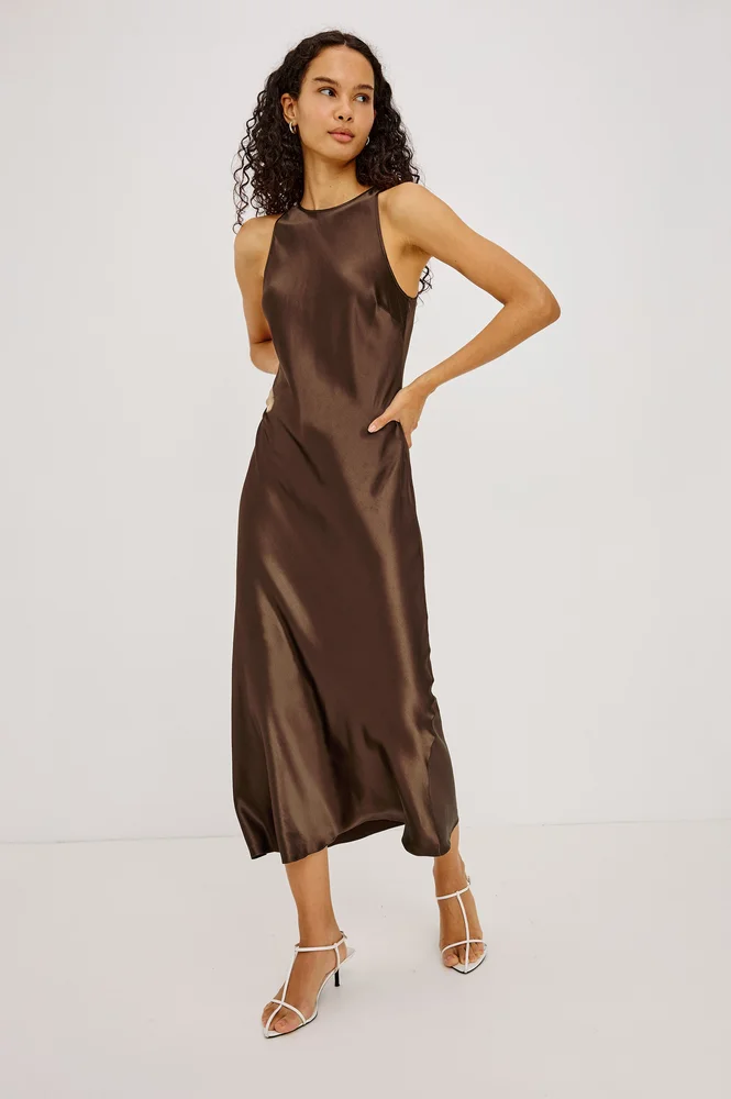 SOLENE DRESS - ESPRESSO