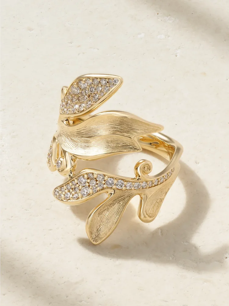 Forest 18-karat gold diamond ring