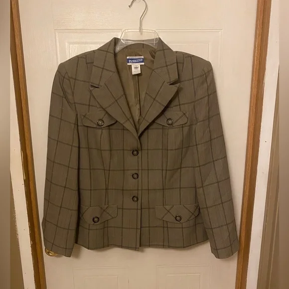 Checkered Wool Blazer