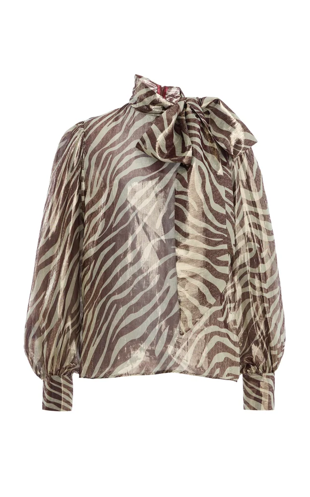 Winona Pussy-Bow Silk Top