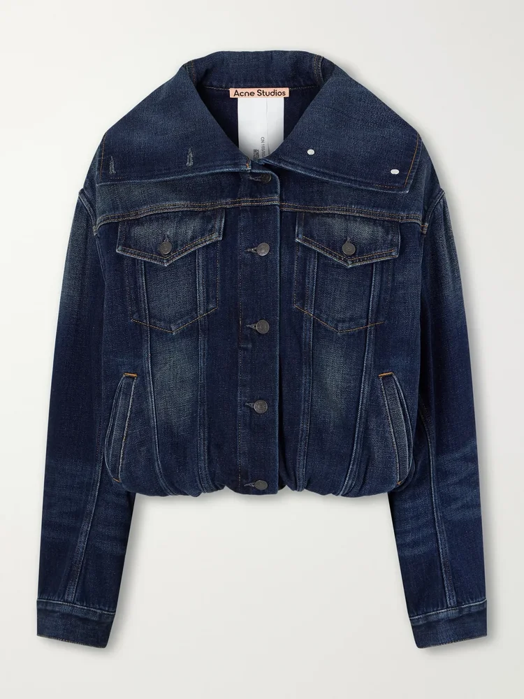 Gathered denim jacket