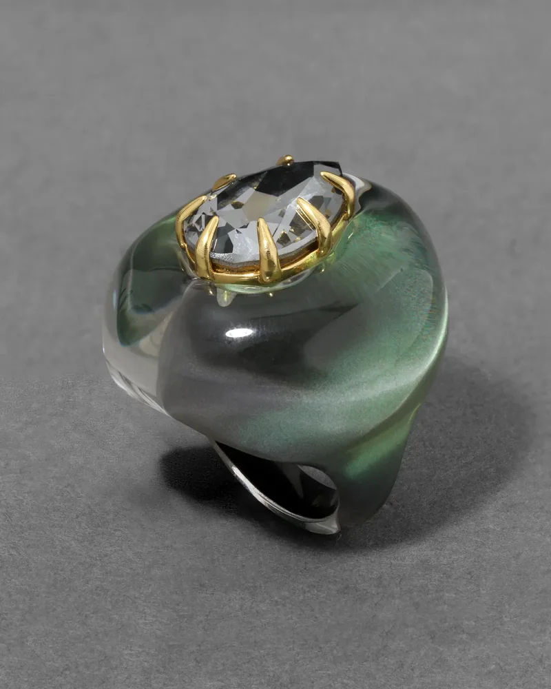 Bonbon Crystal Teardrop Lucite Ring