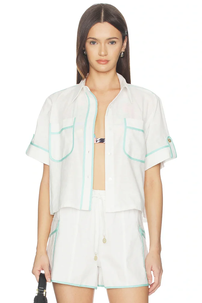 Cropped Button Up Shirt