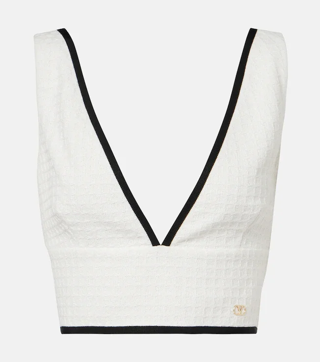 Cotton tweed crop top